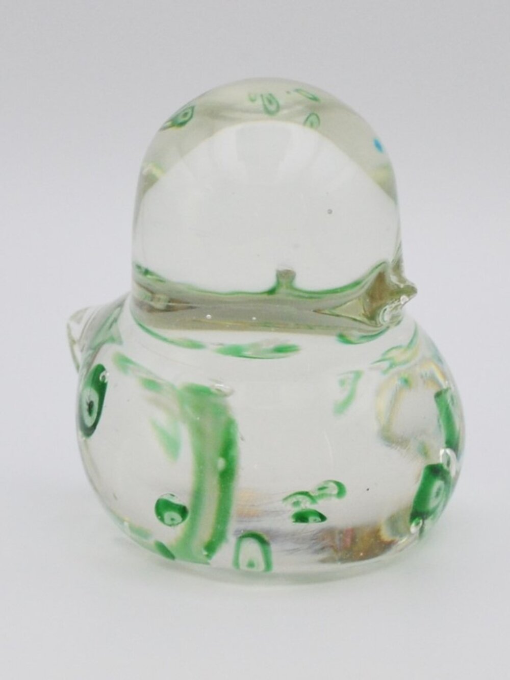 Glass Bird Paperweight Green Millefiori